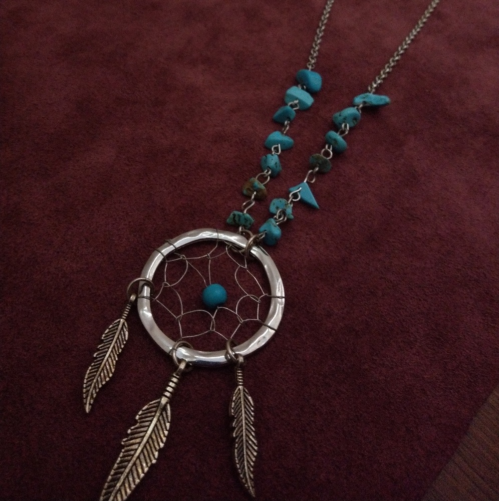 Dream catcher turquoise necklace